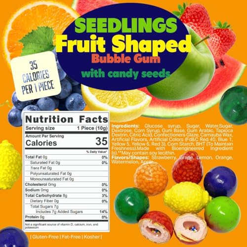 SweetGourmet fruit gum flavors including apple and orange for curious taster