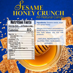 SweetGourmet individually wrapped sesame honey crunch, portable snack for lunchboxes and busy days