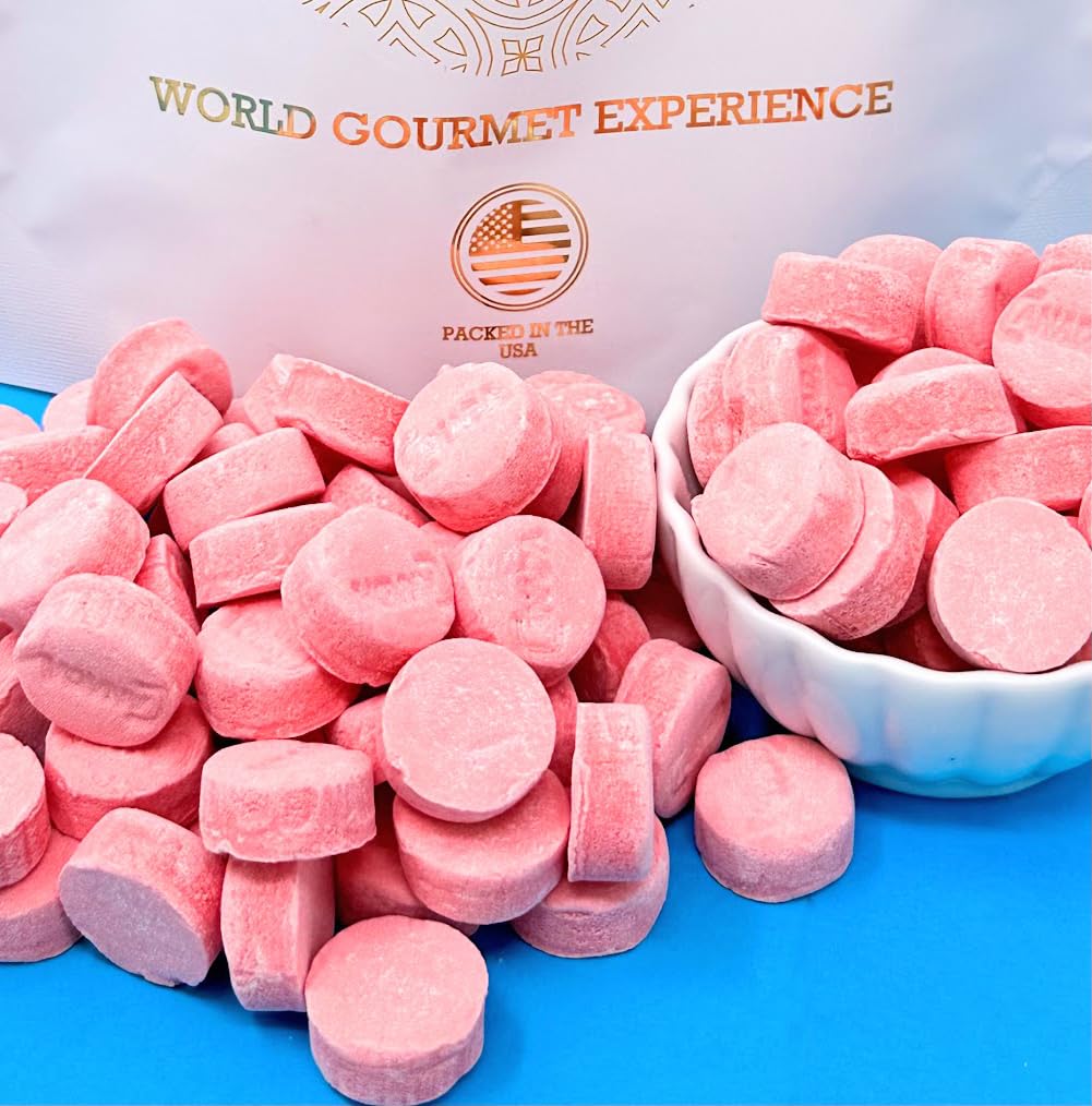 SweetGourmet Pink Wintergreen Lozenges set at table for guests.