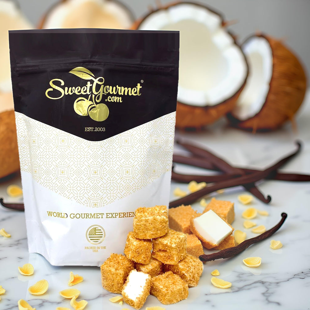 SweetGourmet resealable pouch keeps marshmallows fresh between uses.