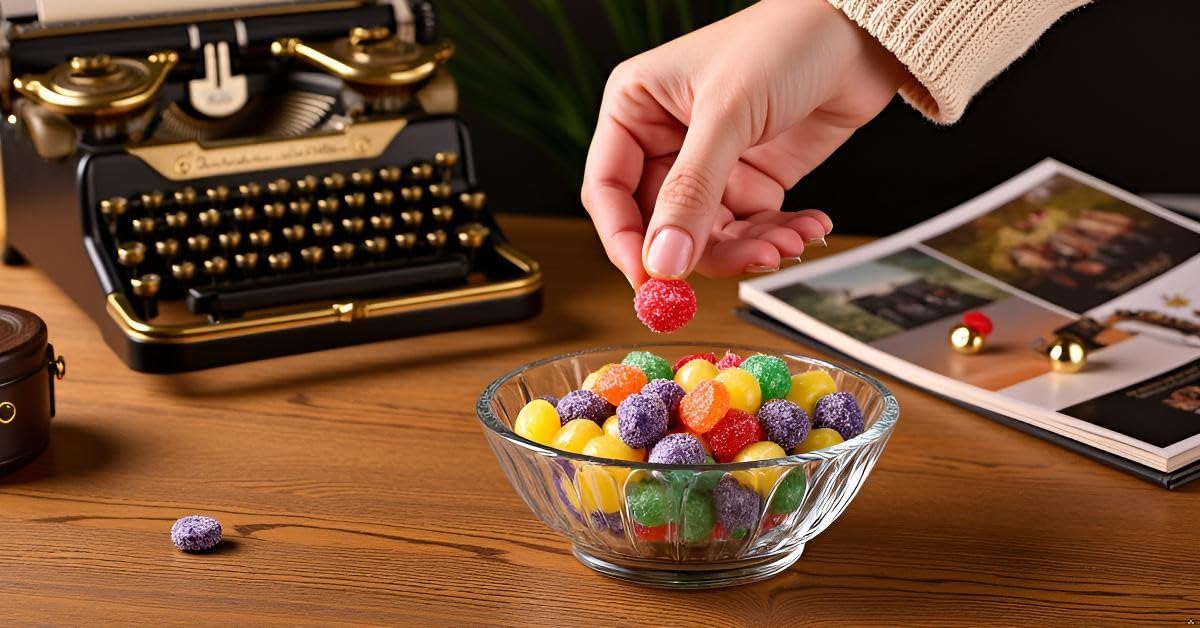 SweetGourmet Spice Drops resealable bag showing freshness and portability.