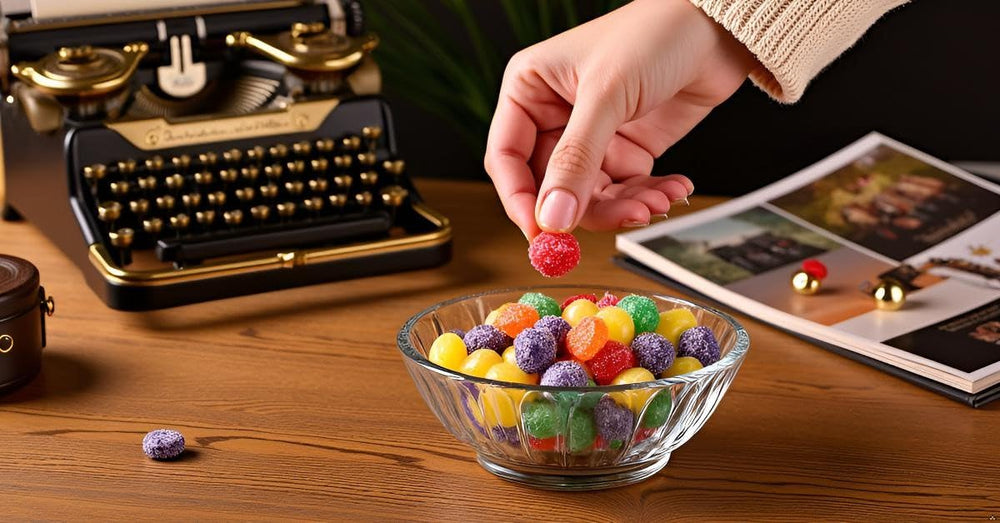 SweetGourmet Spice Drops resealable bag showing freshness and portability.