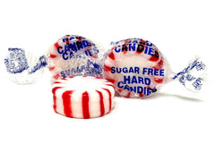 Closeup of SweetGourmet Sugar-Free Peppermint Starlight Mints showing texture.