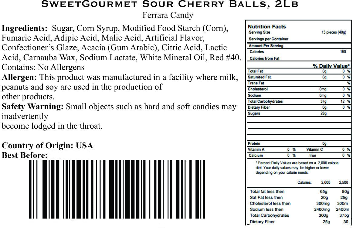Closeup of SweetGourmet Cherry Balls with glossy coating and chewy texture.