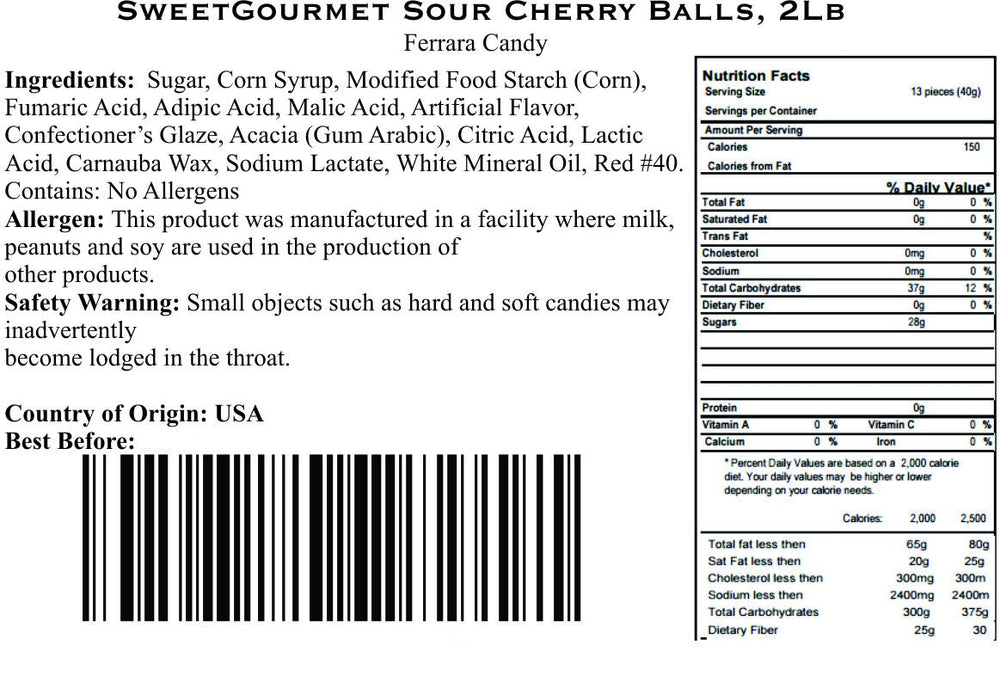 Closeup of SweetGourmet Cherry Balls with glossy coating and chewy texture.