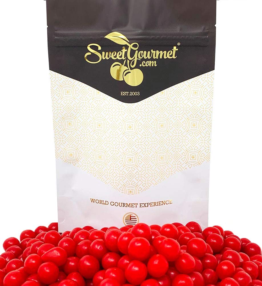 Packaging of SweetGourmet Sweet and Sour Cherry Balls for bulk snacking.