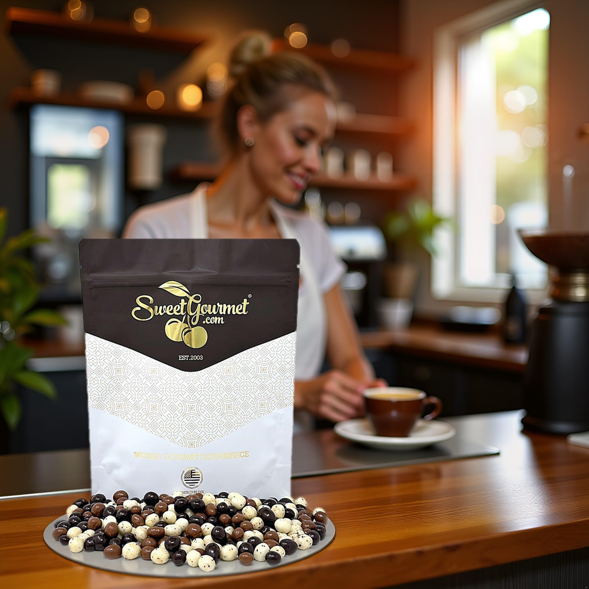 SweetGourmet usa-origin espresso beans highlighting United States origin for gifting.