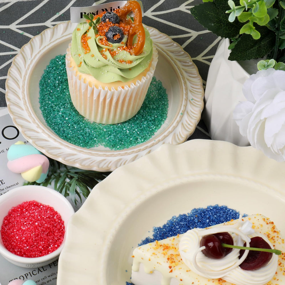 SweetGrove Colorful sprinkles bowl demonstrates easy cake decoration.