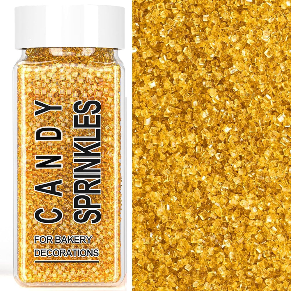 SweetGrove Gold Sprinkles on cupcakes add festive shine and color.