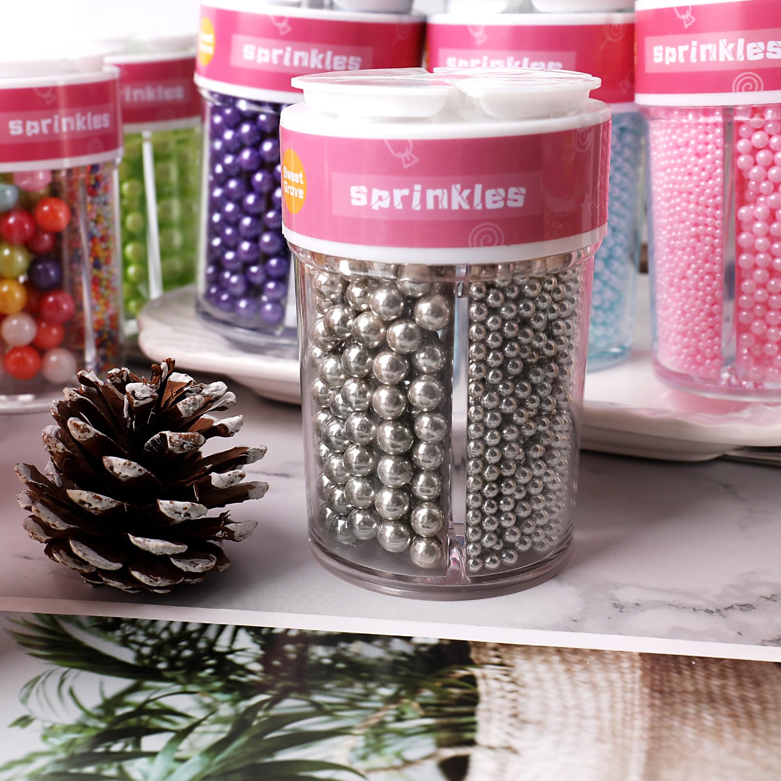 SweetGrove Gold Sprinkles in various sizes suit different decorations