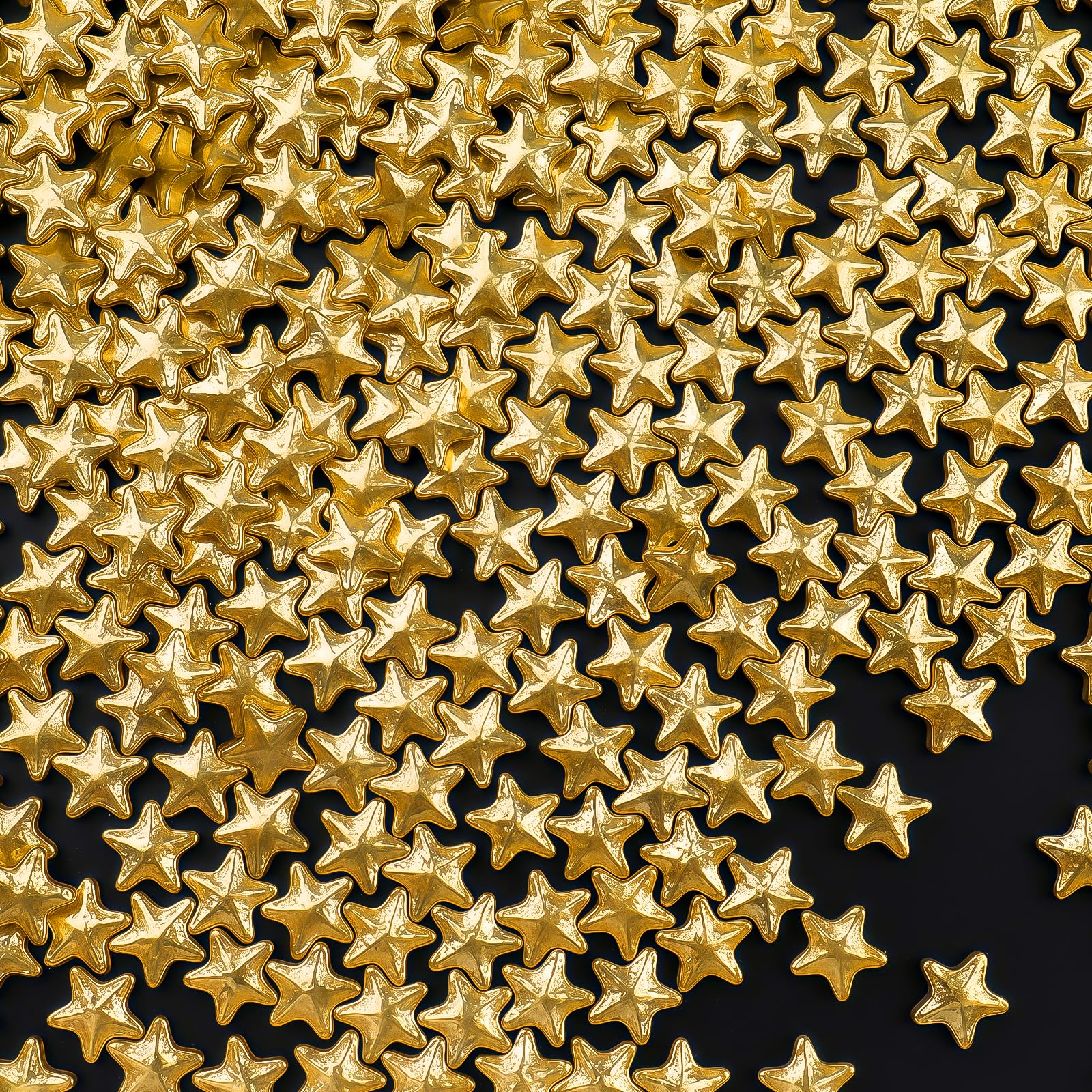 SweetGrove Gold Star Sprinkles in a resealable jar for freshness and easy storage