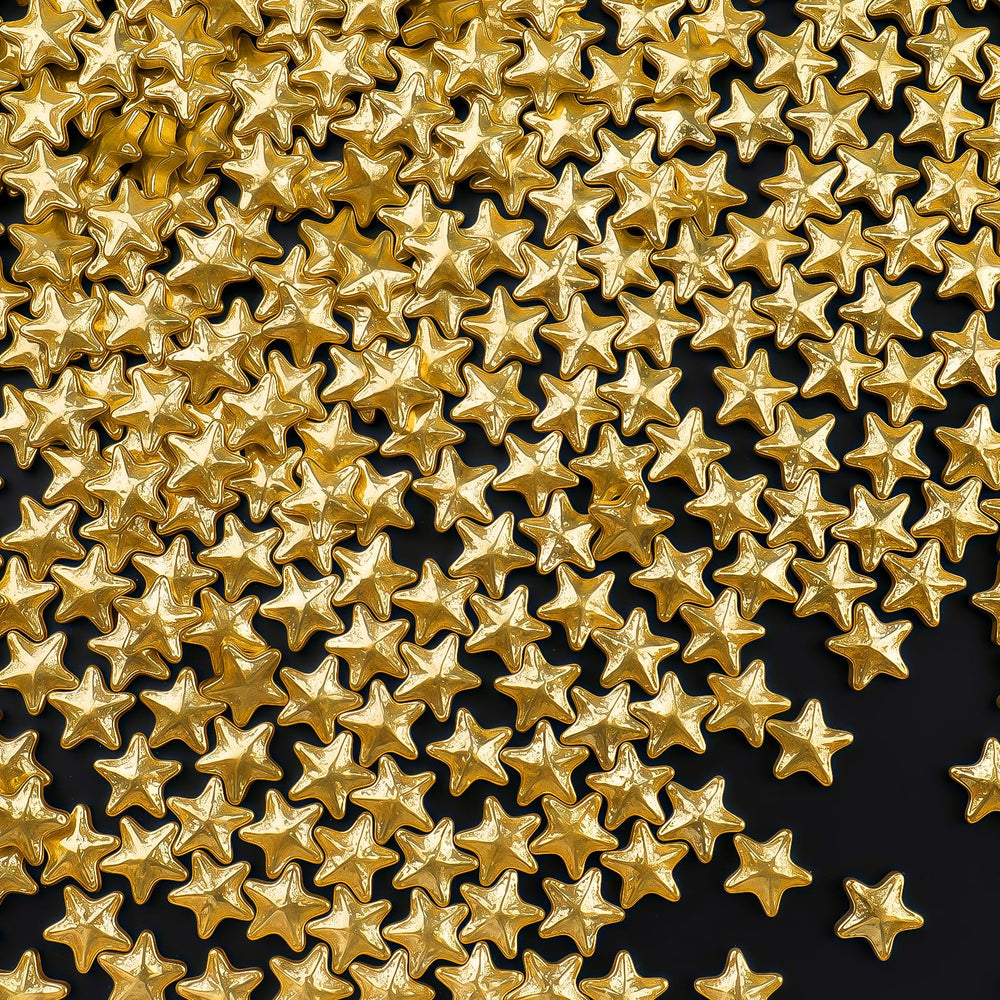 SweetGrove Gold Star Sprinkles in a resealable jar for freshness and easy storage