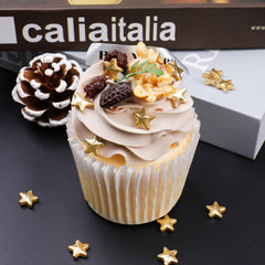 SweetGrove gold star sprinkles dusted on a cupcake for festive shine