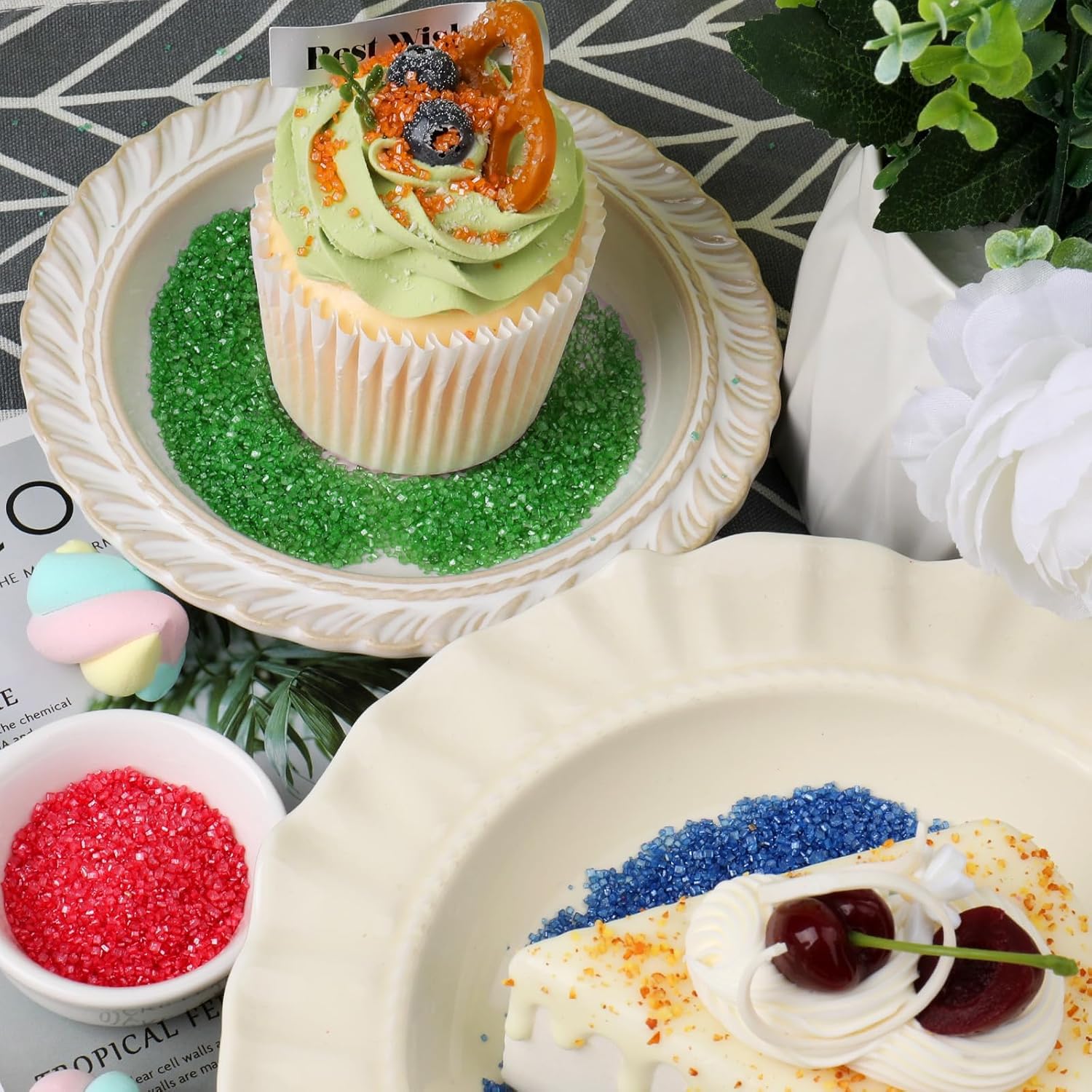 SweetGrove green sanding sugar cake decorating for eye-catching desserts.