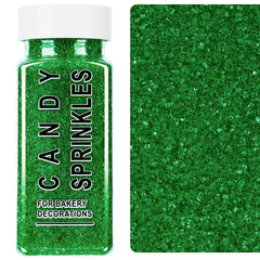 SweetGrove green sanding sugar packaging shows vibrant colors and a resealable jar.