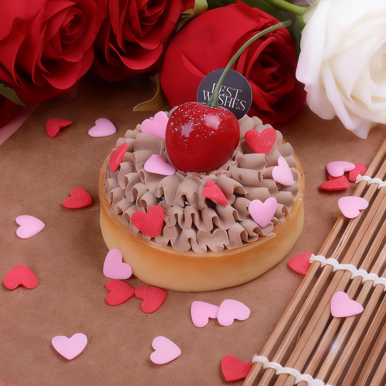 SweetGrove Heart Sprinkles sparkle on ice cream, adding texture and color to sundae moments