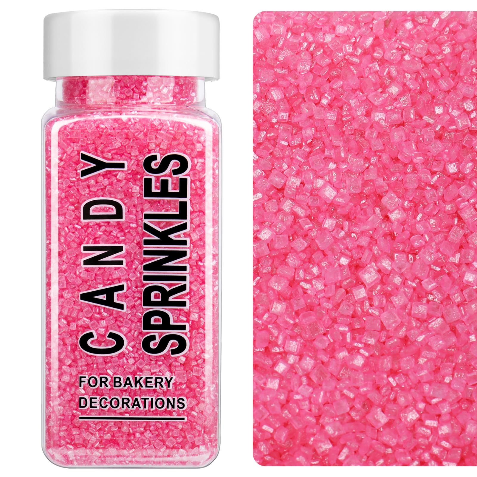 SweetGrove pink sanding sugar jar adds festive color to cupcakes and cookies.