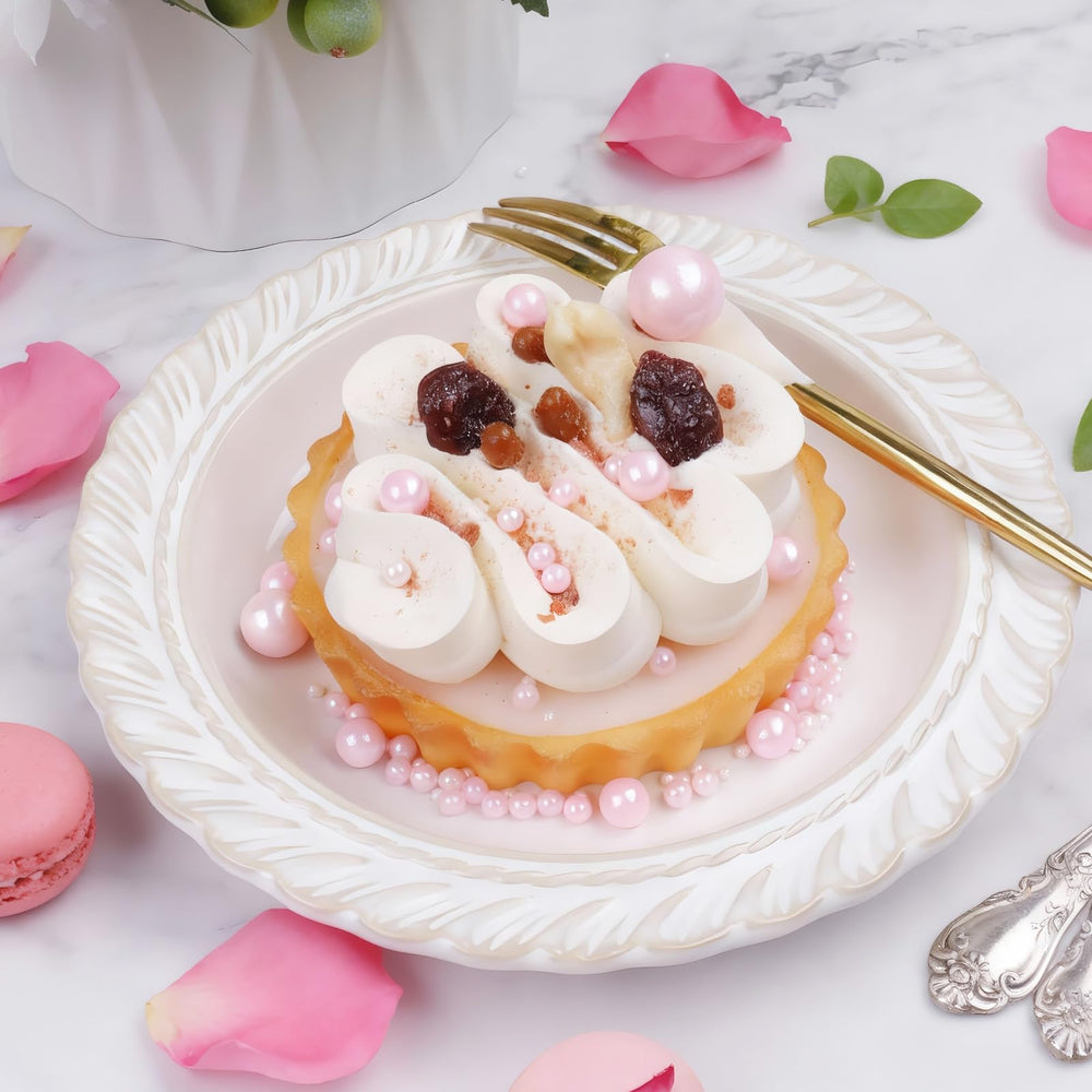 SweetGrove Pink Sprinkles closeup shows pearl shimmer for elegant dessert decor.