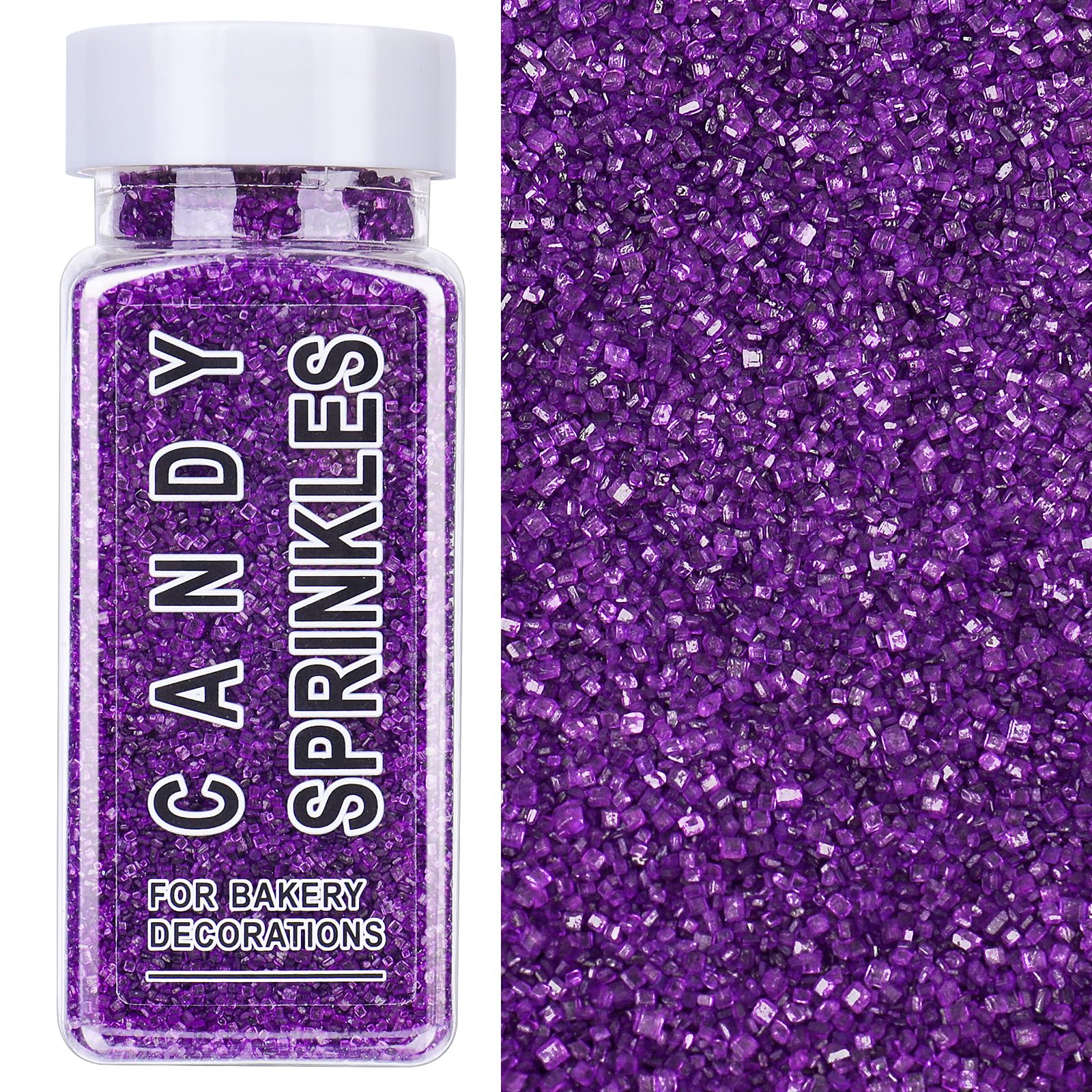 SweetGrove purple sanding sugar sprinkles bottle adds festive shimmer to desserts