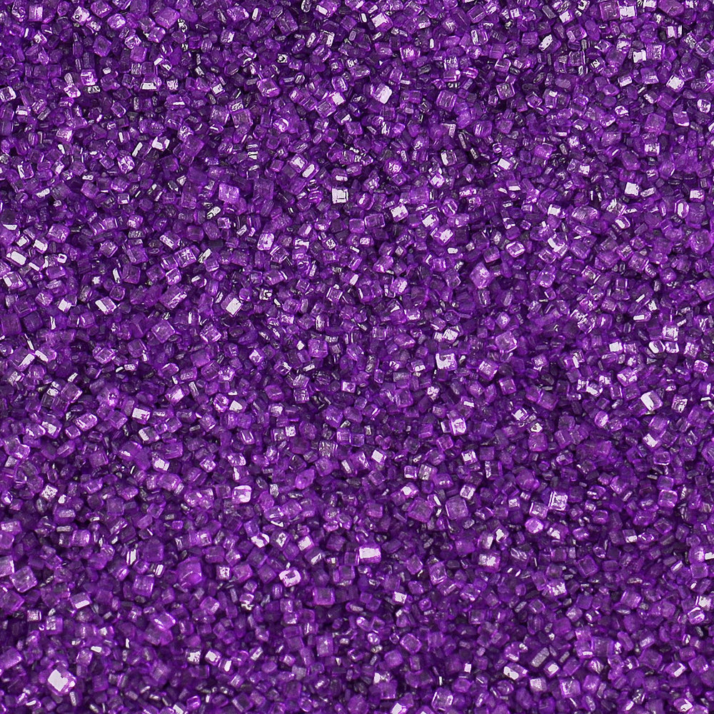 SweetGrove purple sanding sugar sprinkles on cupcakes for vibrant color accents