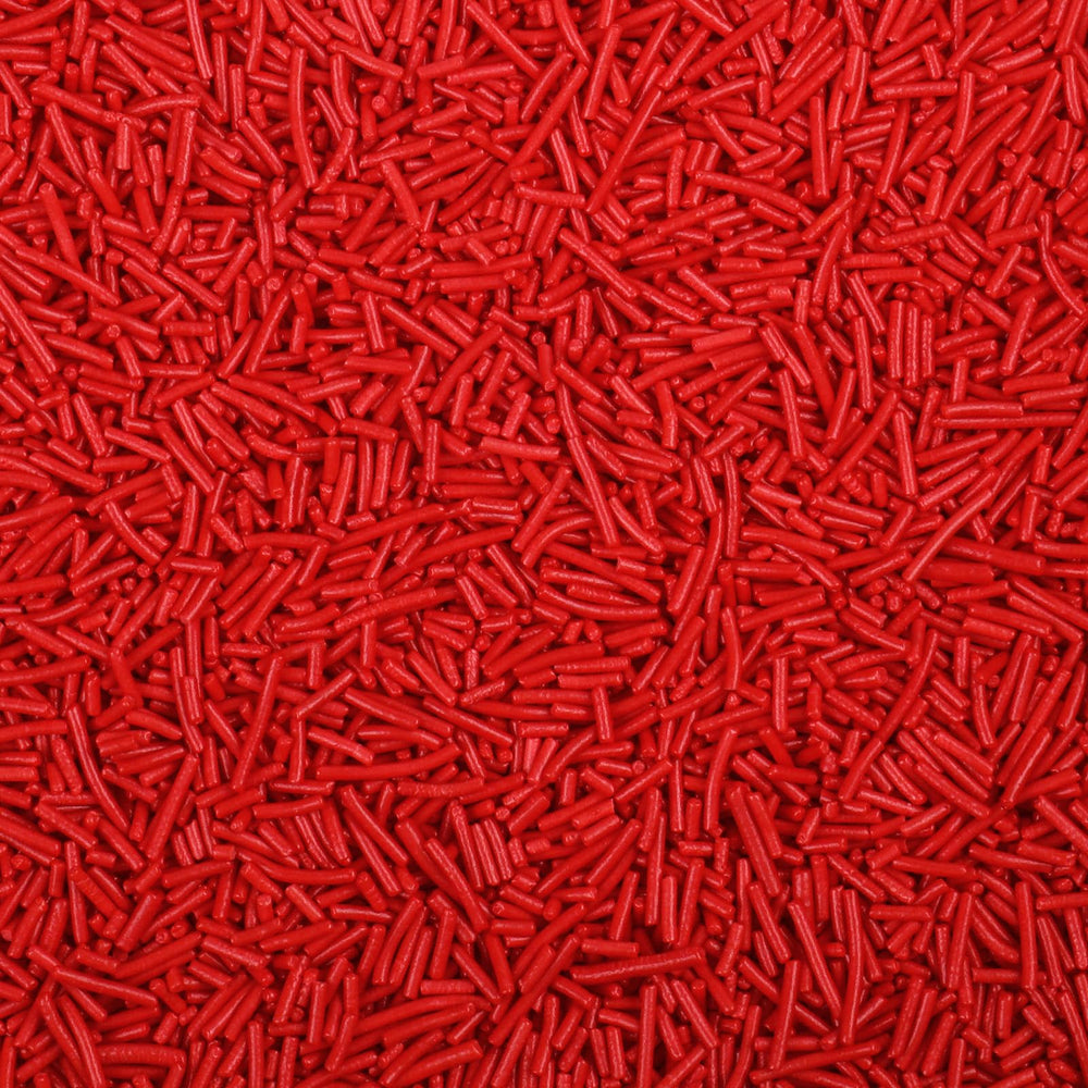 SweetGrove Red Jimmies sprinkles bag adds festive color to pastries.