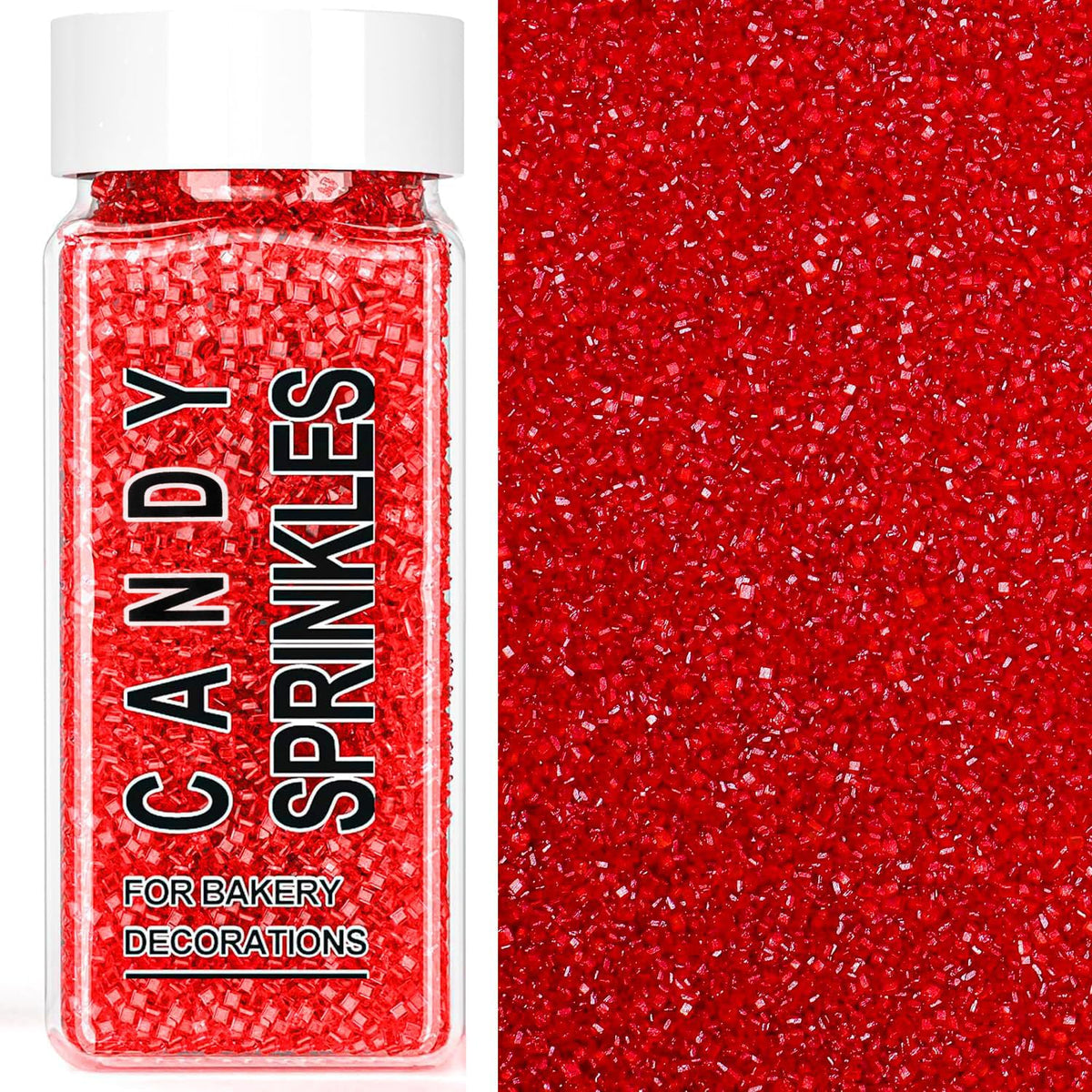 SweetGrove red sanding sugar sprinkles for baking and festive cake decorating