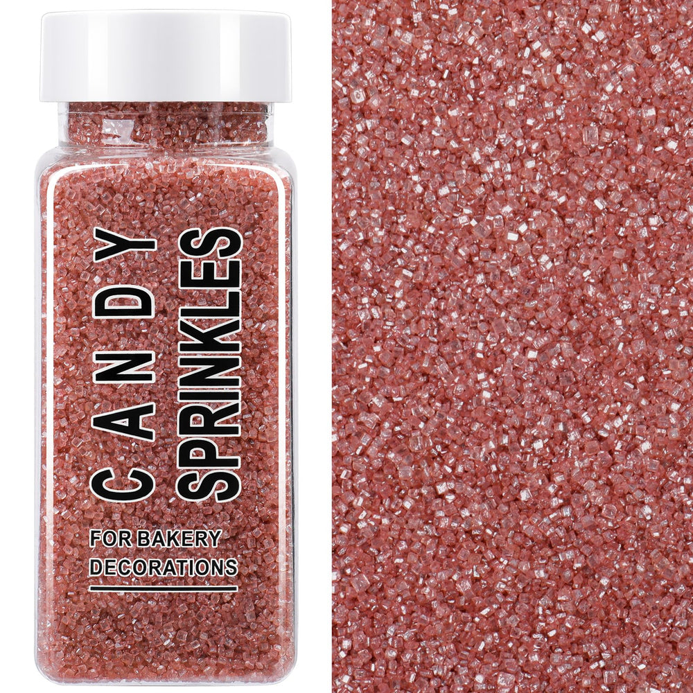 SweetGrove rose gold sanding sugar sprinkles add shimmering cake topping for celebrations.
