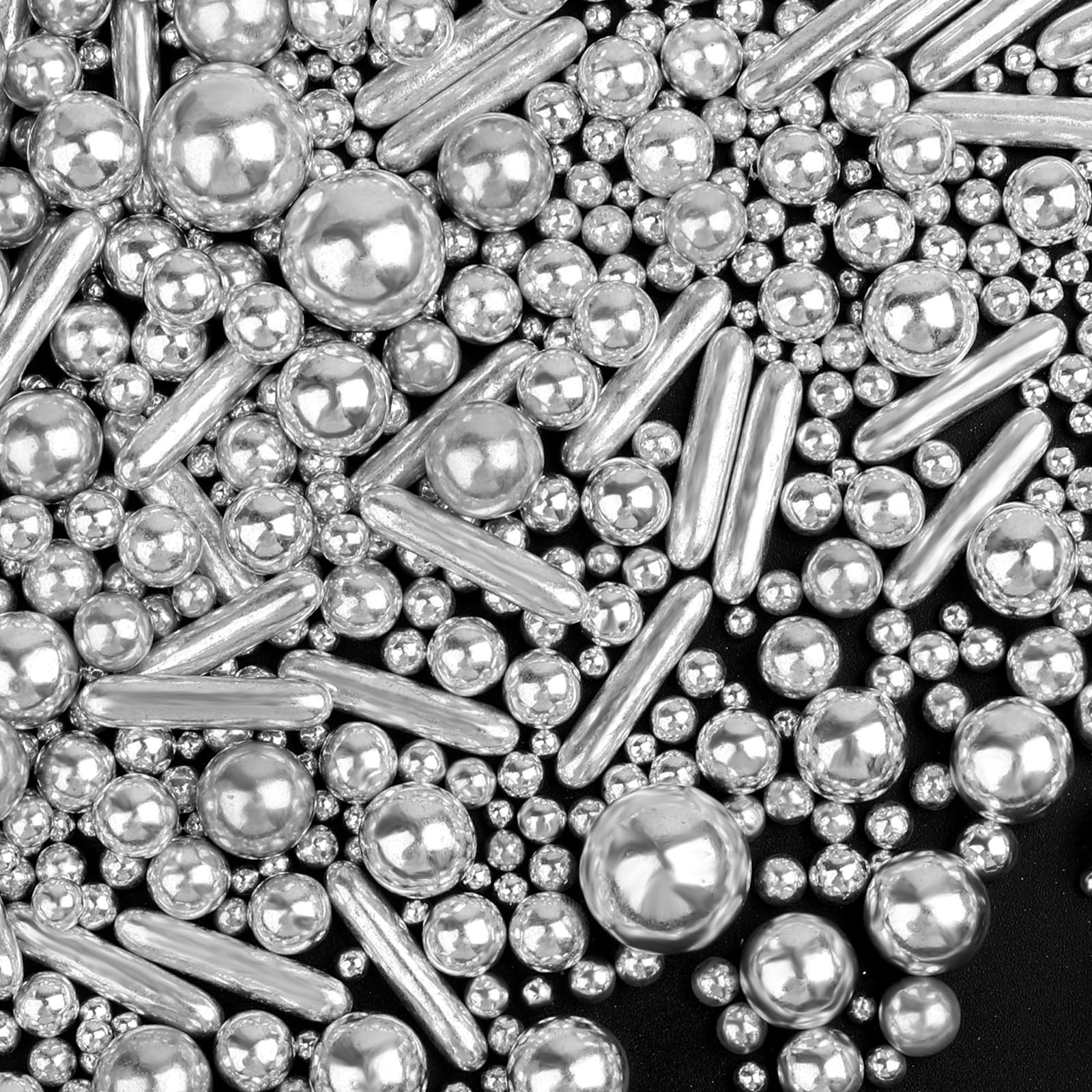 SweetGrove Silver Pearl Sprinkles on cake for elegant wedding decor.