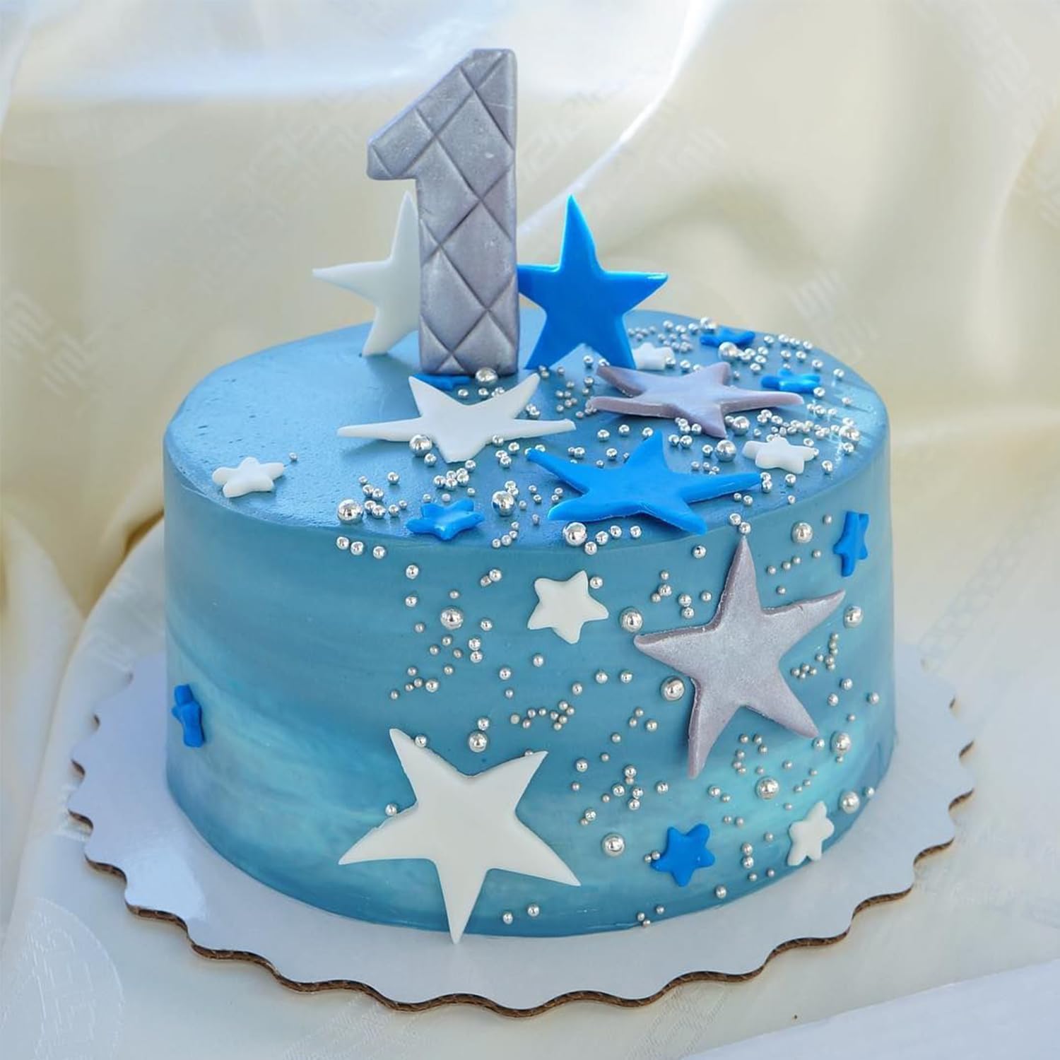 SweetGrove Wedding cake adorned with silver sprinkles for timeless elegance.