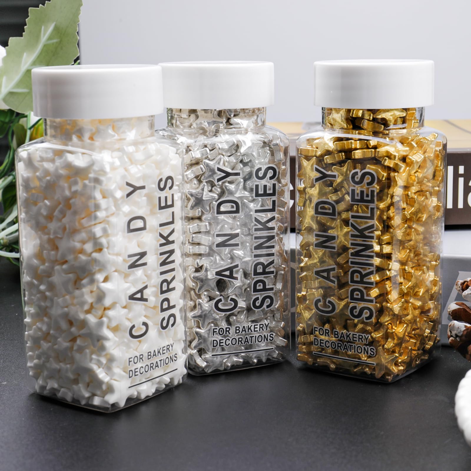 SweetGrove Silver Star Sprinkles on graduation cake for celebratory flair.