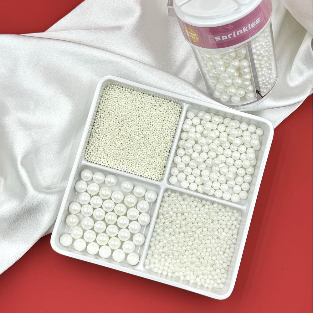 SweetGrove packaging keeps pearl white sprinkles fresh and ready to use.