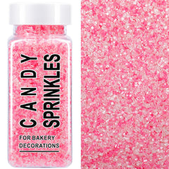 SweetGrove pink and white sanding sugar bottle for elegant cake decorating.