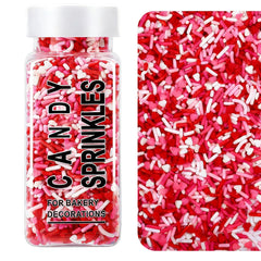 SweetGrove Valentines Sprinkles with red-pink-white hearts and jimmies for cookies and cupcakes