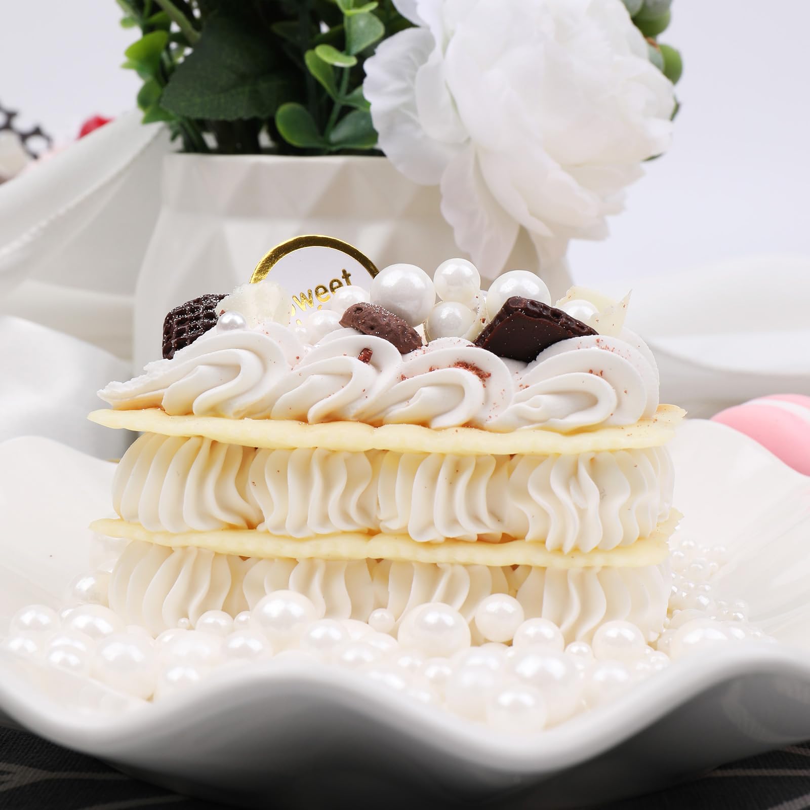 SweetGrove White Pearl Sprinkles on cookies for elegant finish.
