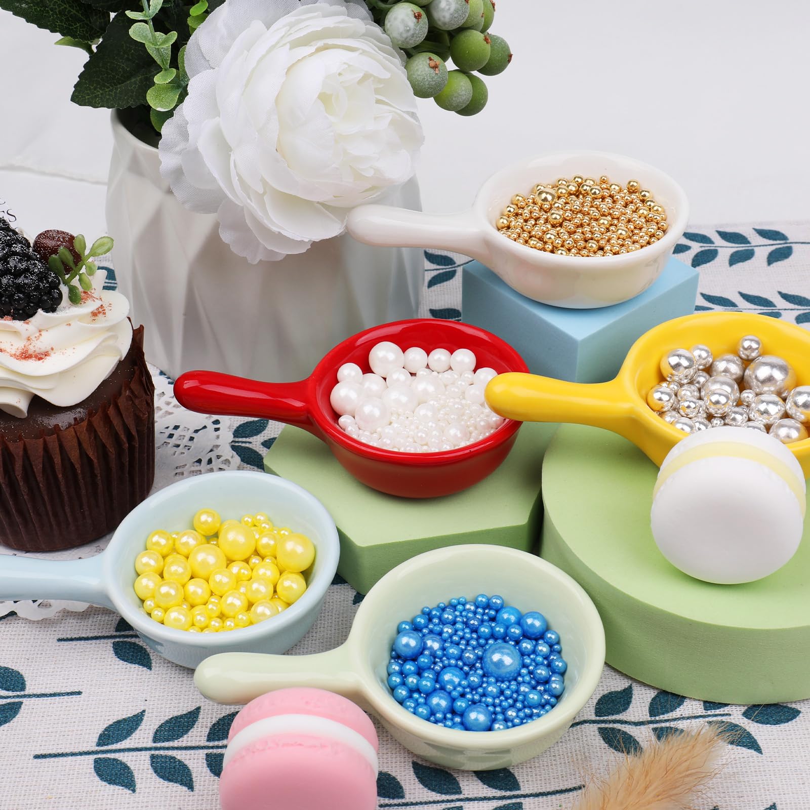 SweetGrove White Pearl Sprinkles glossy finish enhances treats.