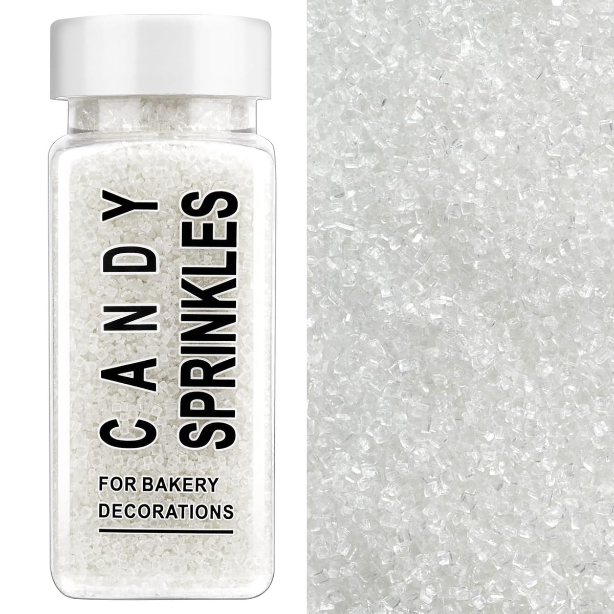 SweetGrove White Sanding Sugar Sprinkles in a jar add festive color to baked goods