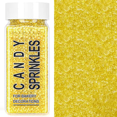 SweetGrove Yellow sanding sugar sprinkles bottle adds bright color to cupcakes.