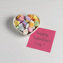Sweethearts Crush on U messages near colorful hearts boost dessert-table charm.