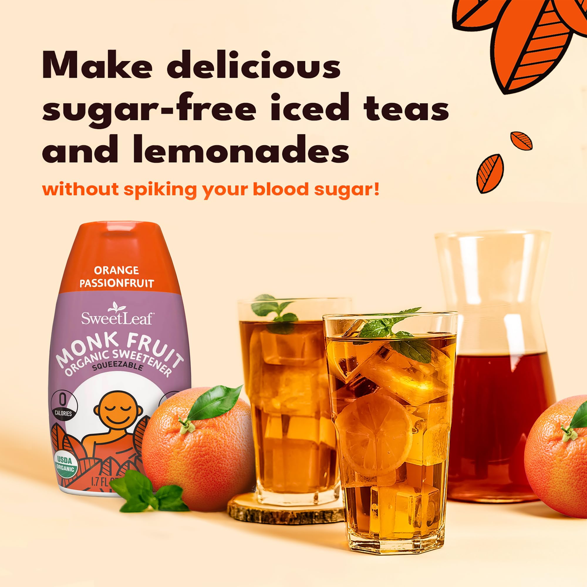 SweetLeaf liquid monk fruit sweetens coffee with zero calories.