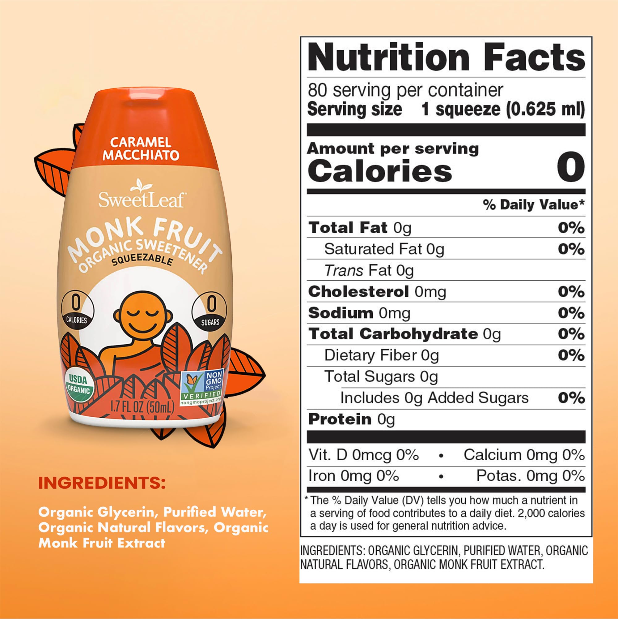 SweetLeaf liquid monk fruit drops pouring for precise flavor