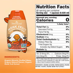 SweetLeaf liquid monk fruit drops pouring for precise flavor
