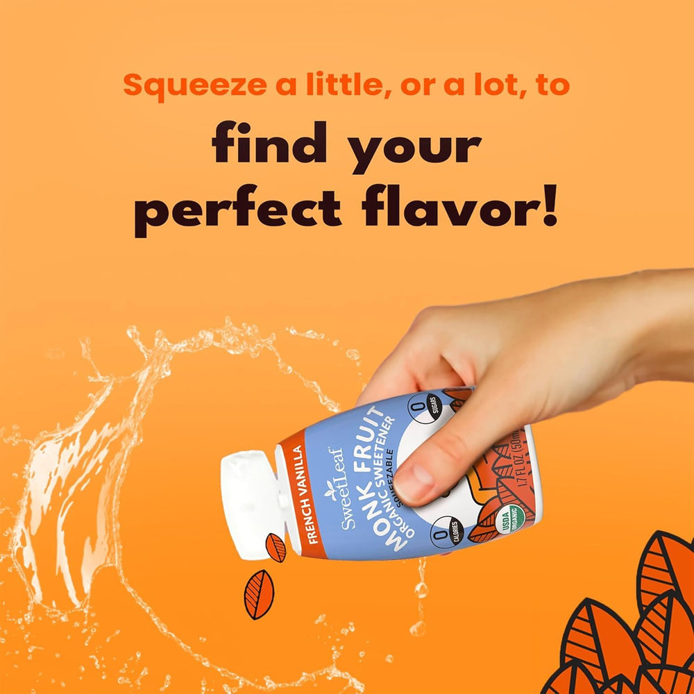 SweetLeaf 1.7 oz squeeze bottle ideal for travel and office.