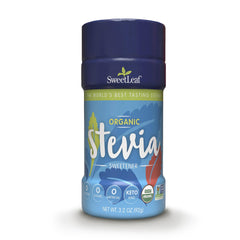 SweetLeaf Stevia Shaker Jar cap close-up with dual-cap for easy measurement.