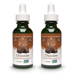 SweetLeaf Sweet Drops chocolate bottle front view, zero-calorie sweetness for everyday treats