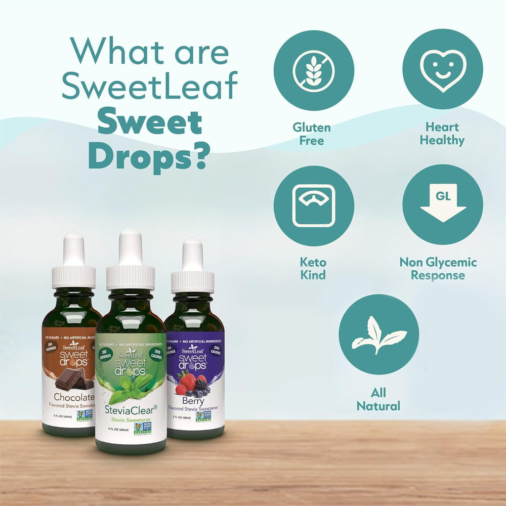 SweetLeaf Sweet Drops English Toffee bottle in a kitchen ready for versatile flavoring.