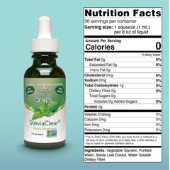 Close-up of SweetLeaf Sweet Drops label showing organic stevia.