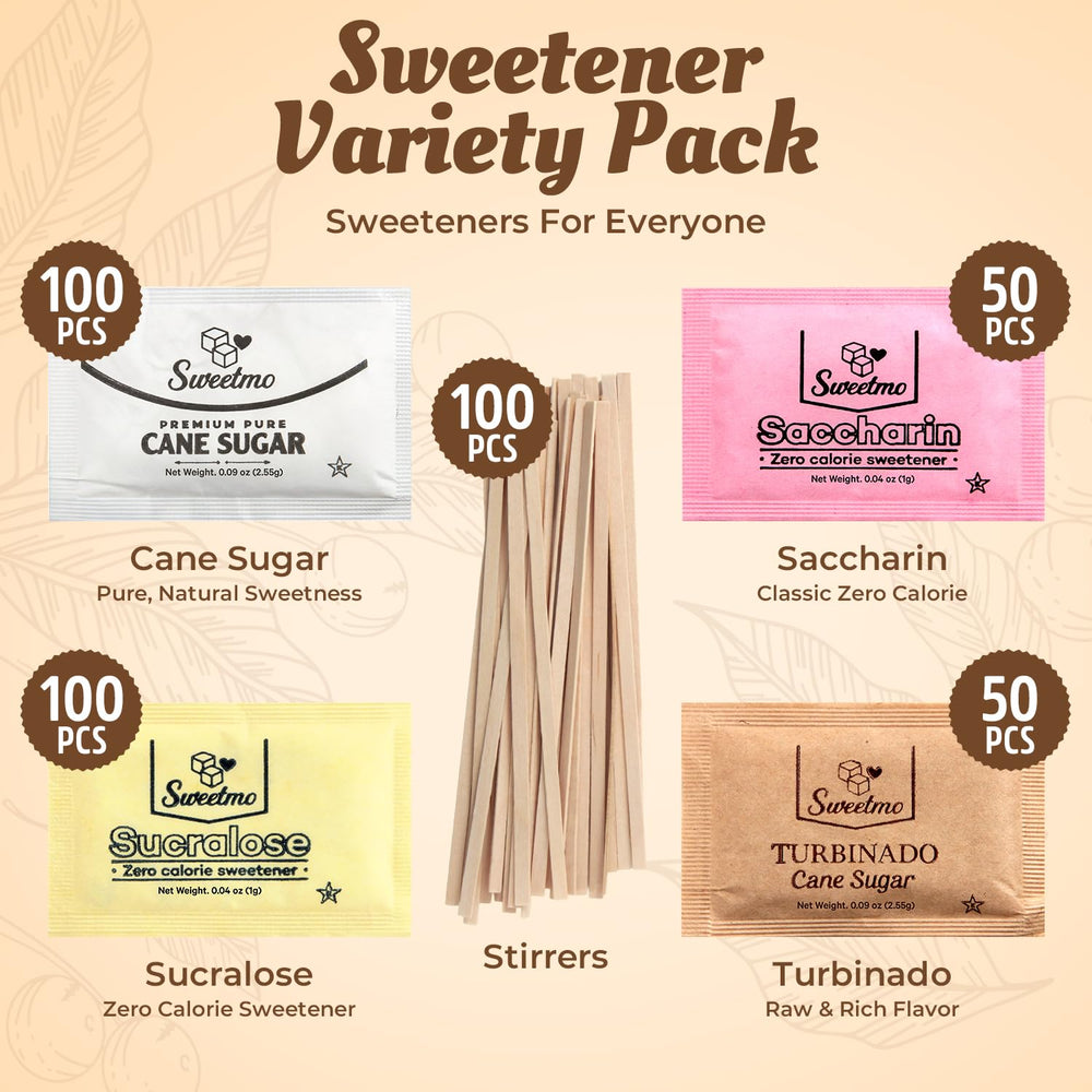 Sweetmo Turbinado cane sugar packets for rich flavor in coffee