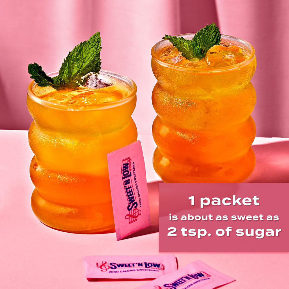 Close-up of Sweet'N Low packets for easy use