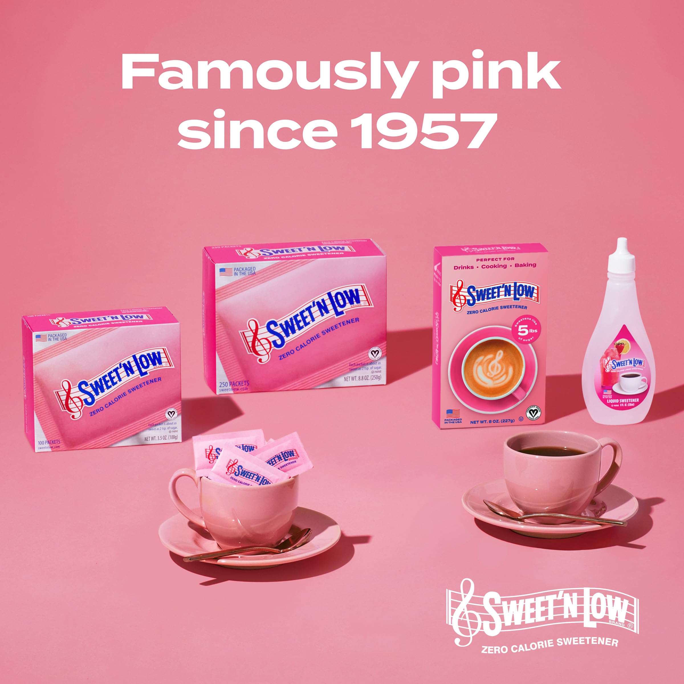 Coffee or tea cup featuring Sweet'N Low for a smooth, calorie-free sweetness.