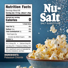 Sweet'N Low Nu Salt bottle front, highlighting a potassium chloride salt substitute.